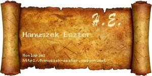 Hanuszek Eszter névjegykártya